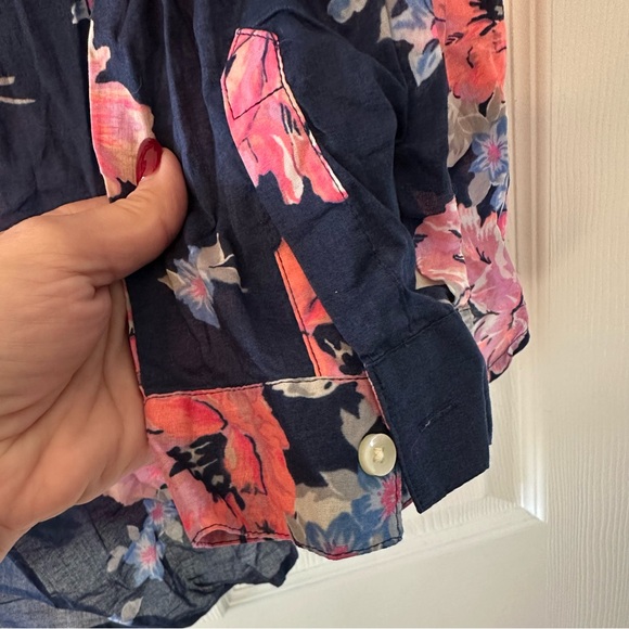 OLD NAVY XXL Navy Hit Pink Floral Cotton Lightweight Tunic R $39 - Picture 7 of 11